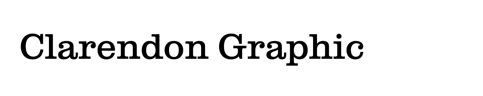 Nom de la famille Clarendon Graphic composé dans la police