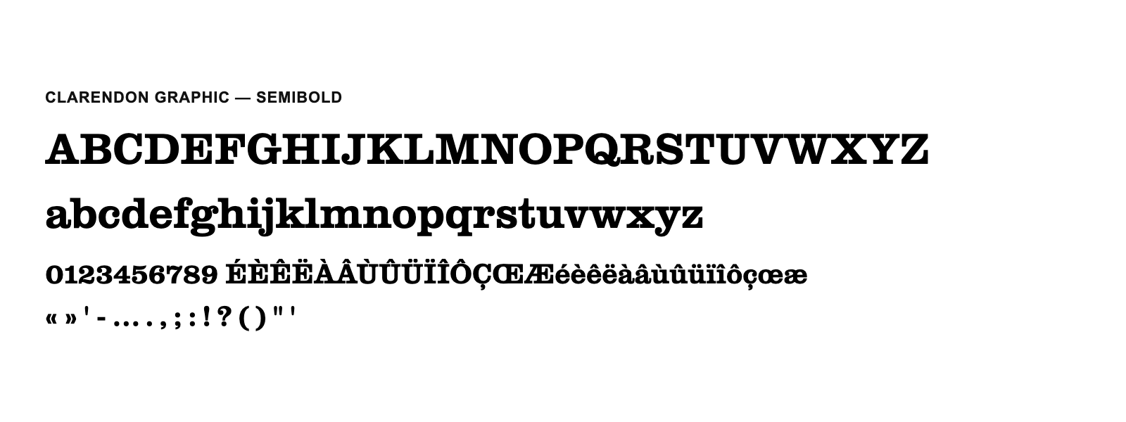 Spécimen de Clarendon Graphic Semibold