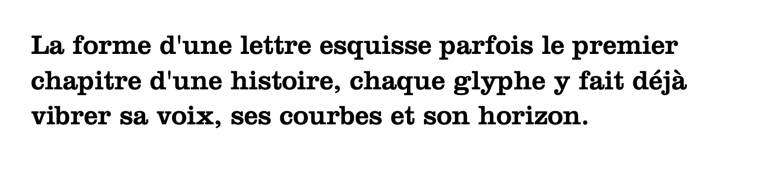 Phrase commune composée en Clarendon LT Std
