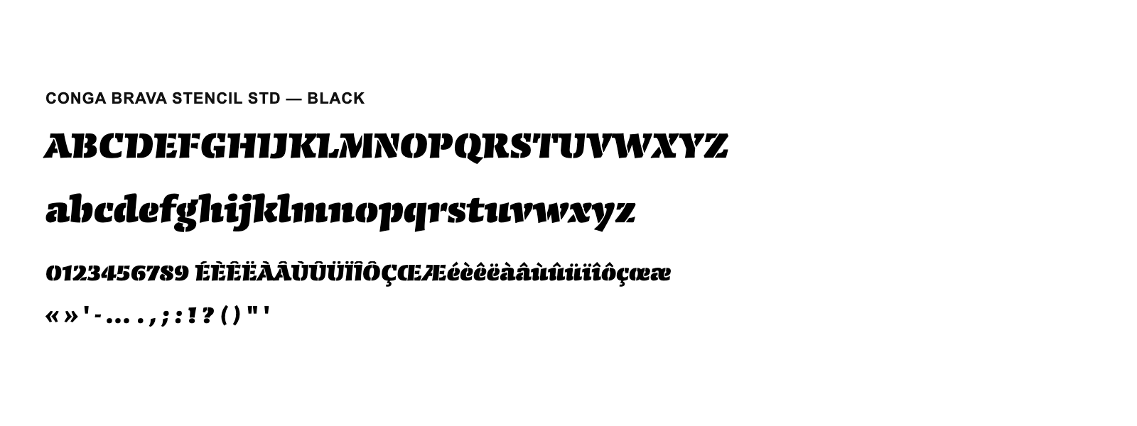 Spécimen de Conga Brava Stencil Std Black