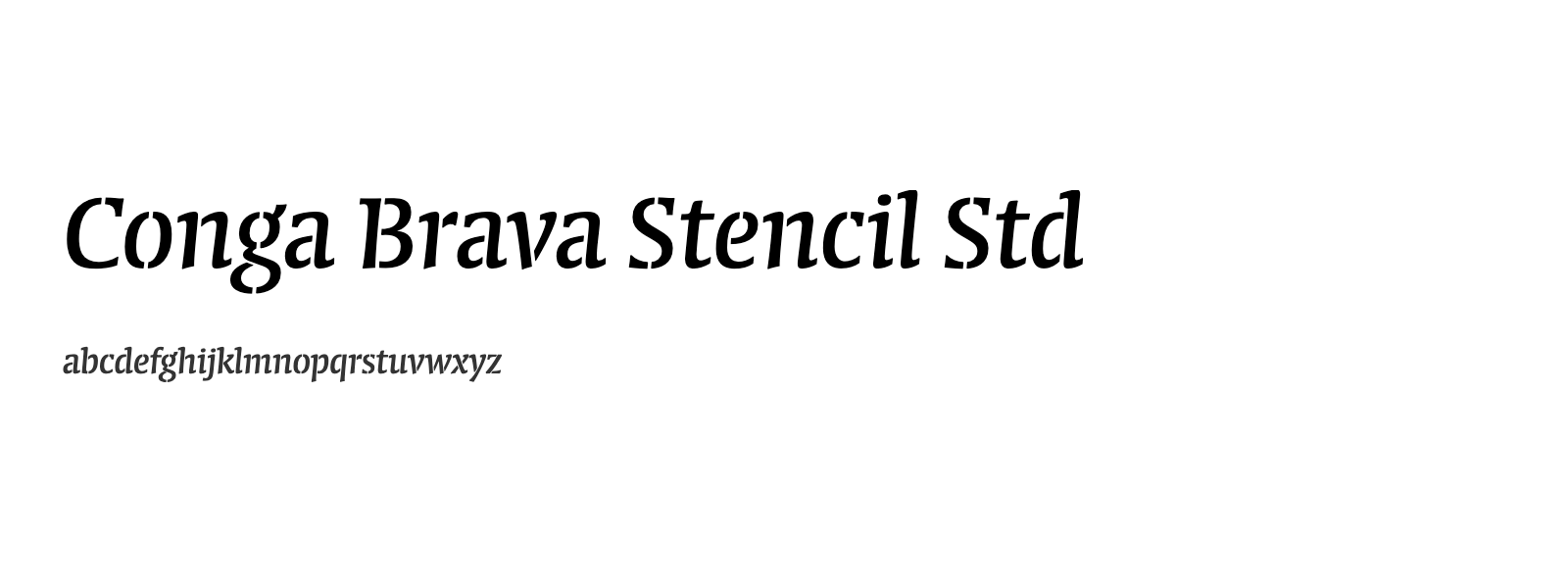 Spécimen de Conga Brava Stencil Std