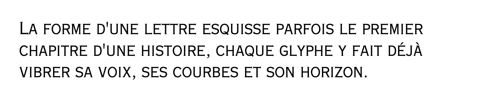 Phrase commune composée en Copperplate Gothic Std