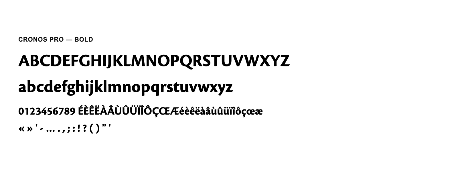 Spécimen de Cronos Pro Bold