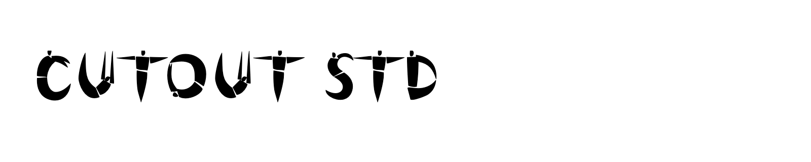 Nom de la famille Cutout Std composé dans la police