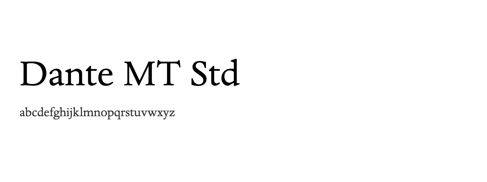 Spécimen de Dante MT Std
