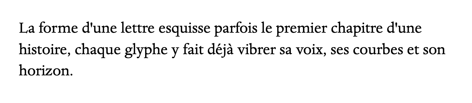 Phrase commune composée en Dante MT Std