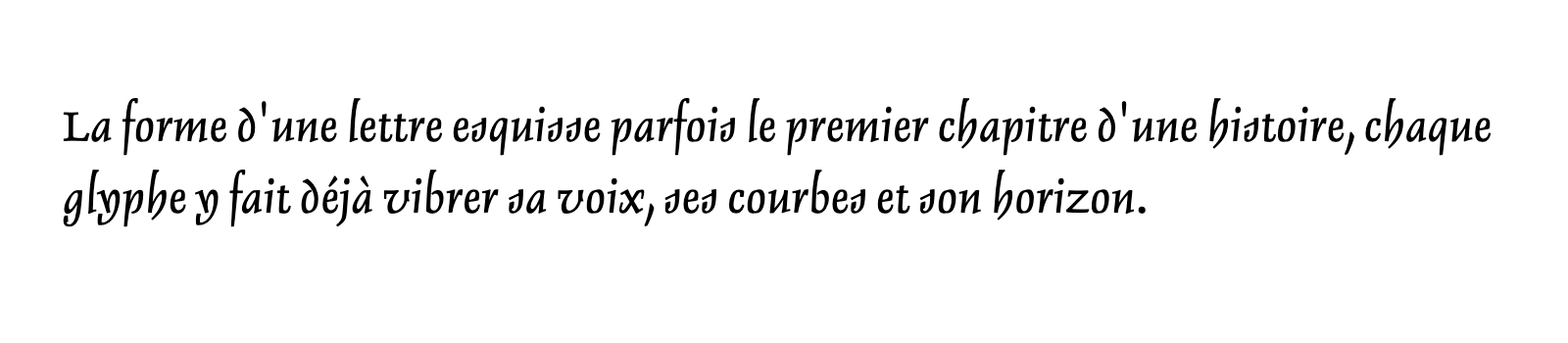 Phrase commune composée en Delphin LT Std
