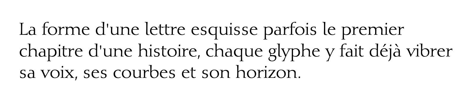 Phrase commune composée en Diotima LT Std