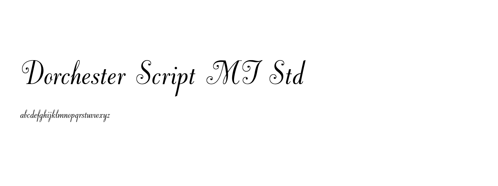 Spécimen de Dorchester Script MT Std