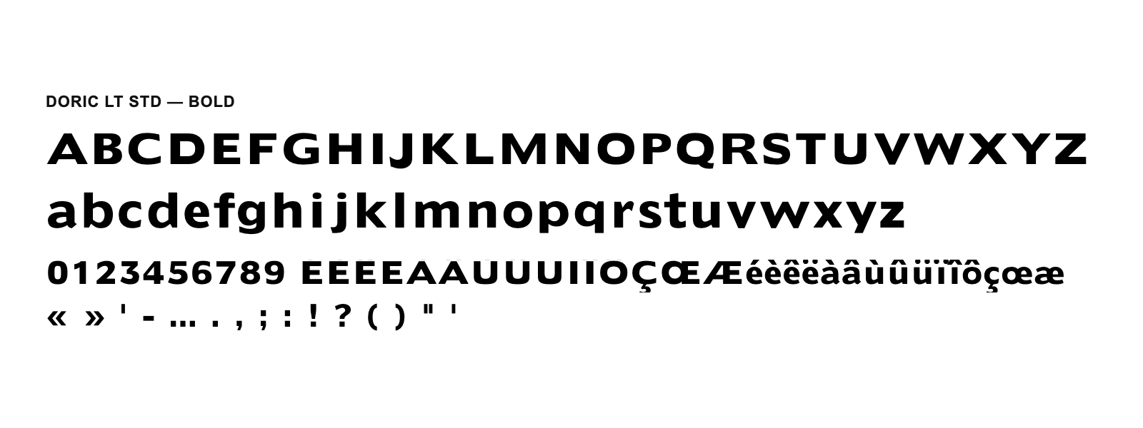 Spécimen de Doric LT Std Bold