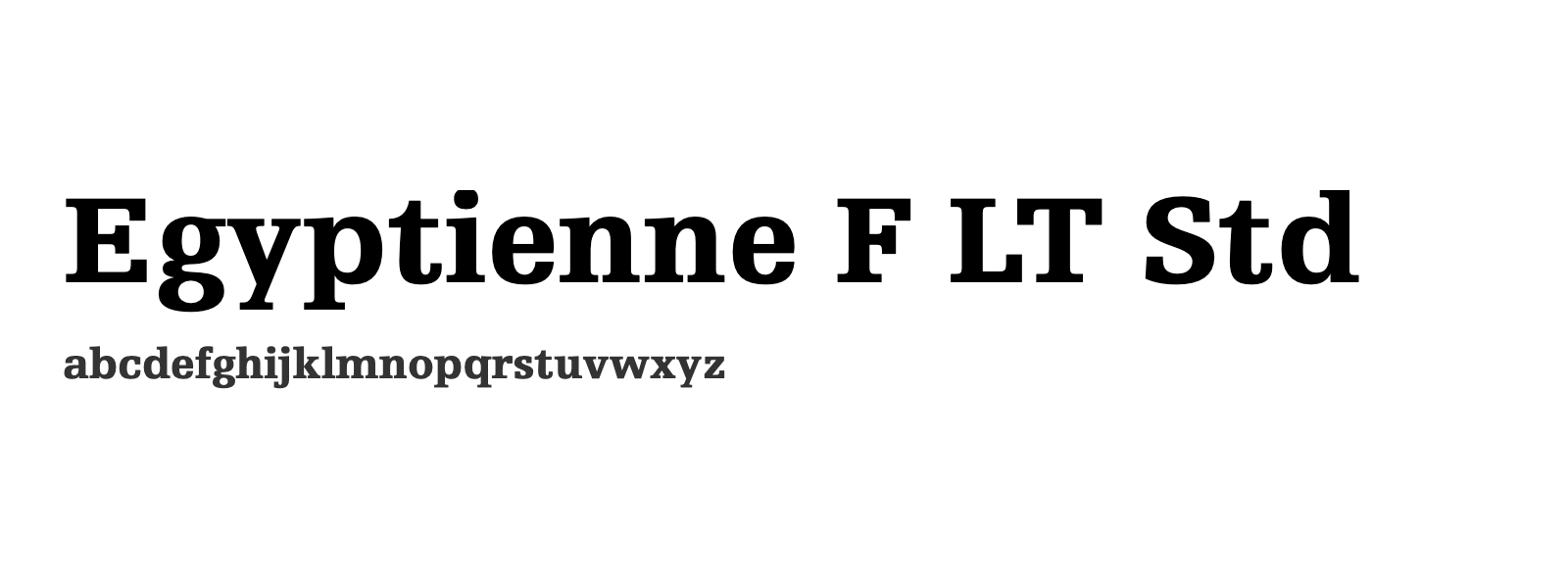 Spécimen de Egyptienne F LT Std