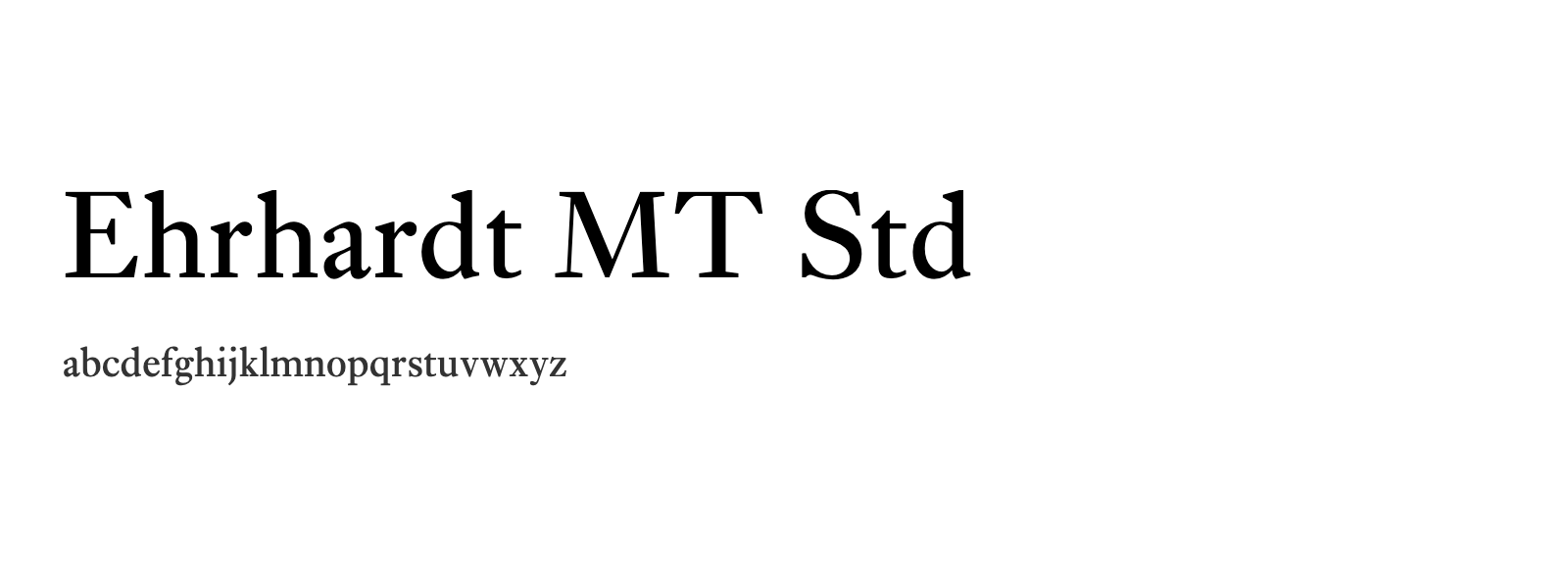 Spécimen de Ehrhardt MT Std