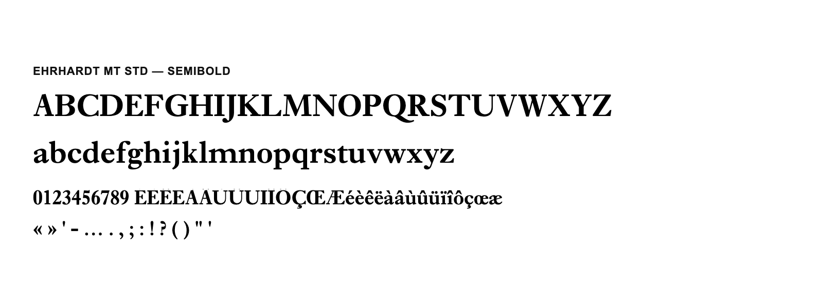 Spécimen de Ehrhardt MT Std Semibold