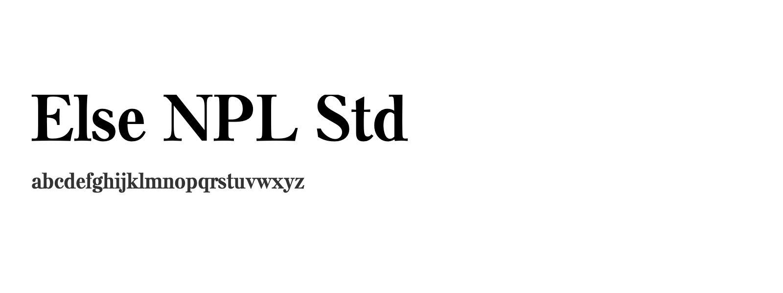 Spécimen de Else NPL Std