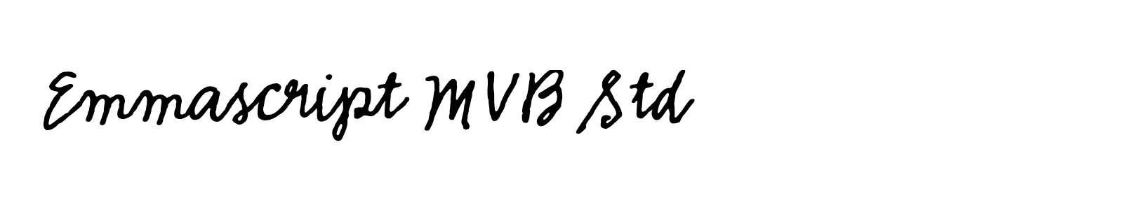 Nom de la famille Emmascript MVB Std composé dans la police