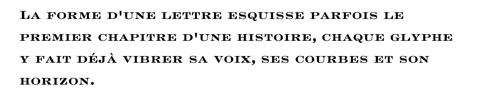 Phrase commune composée en Engravers LT Std