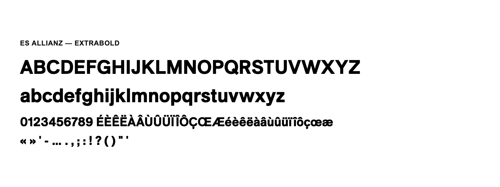 Spécimen de ES Allianz Extrabold