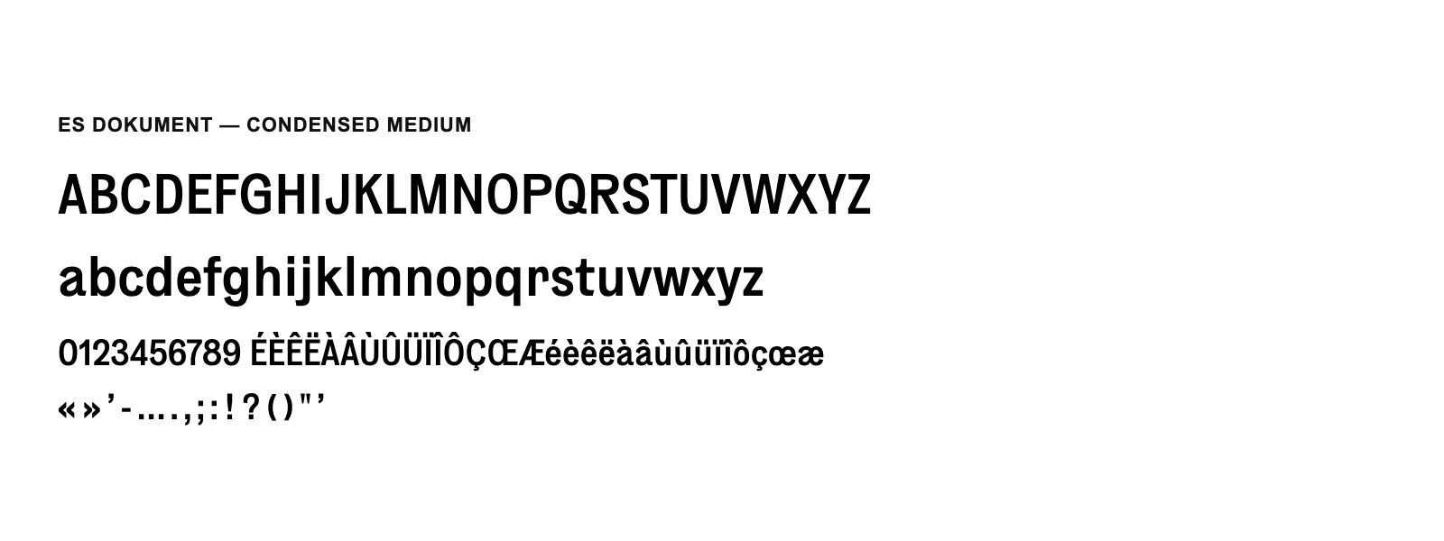 Spécimen de ES Dokument Condensed Medium