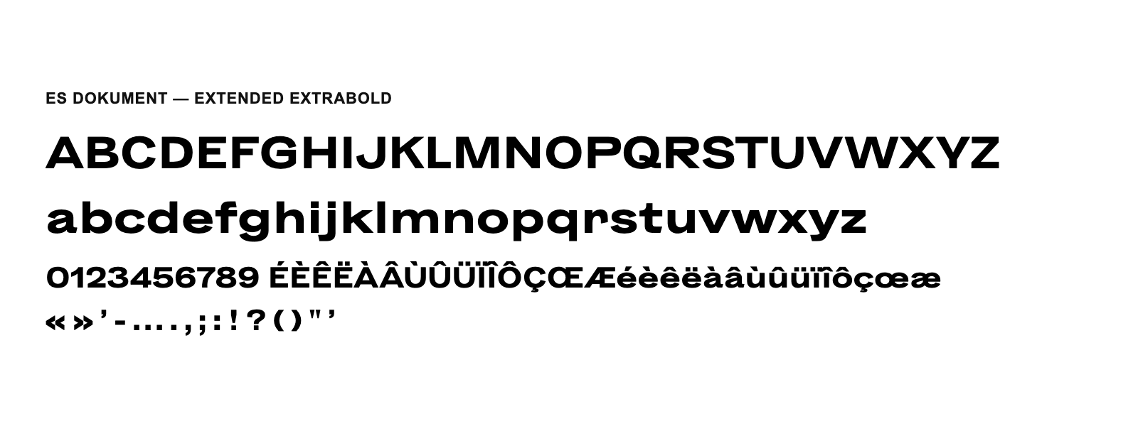 Spécimen de ES Dokument Extended Extrabold