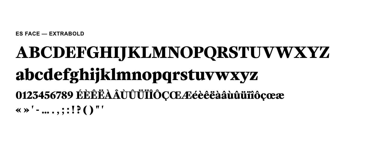 Spécimen de ES Face ExtraBold