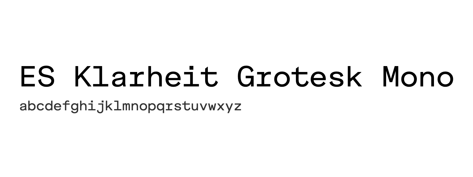 Spécimen de ES Klarheit Grotesk Mono