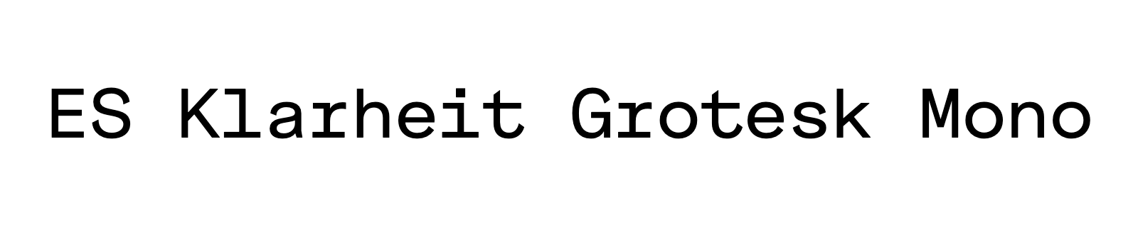 Nom de la famille ES Klarheit Grotesk Mono composé dans la police