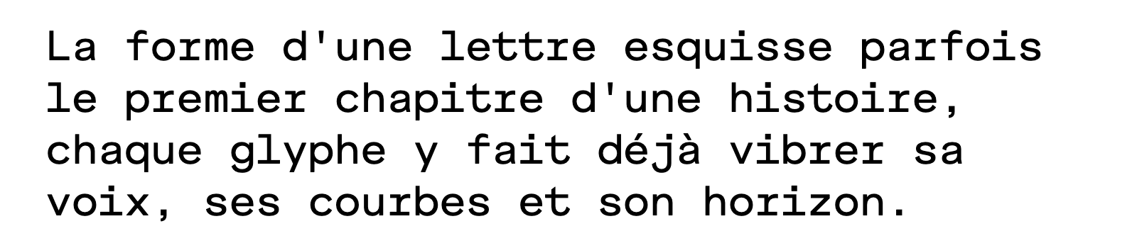 Phrase commune composée en ES Klarheit Grotesk Mono