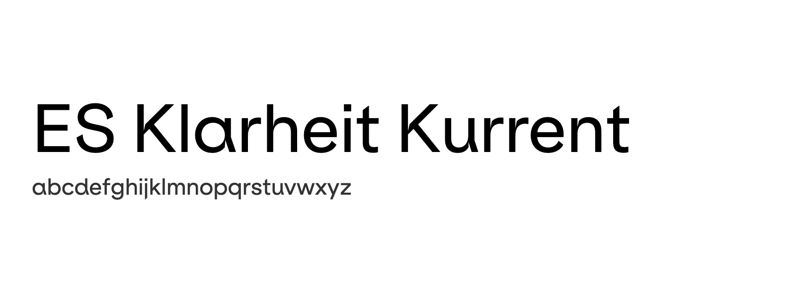 Spécimen de ES Klarheit Kurrent