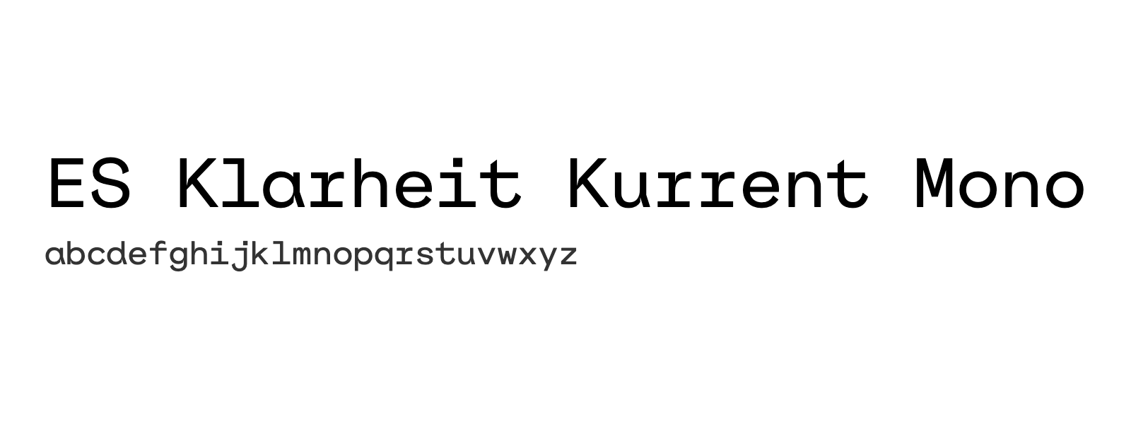 Spécimen de ES Klarheit Kurrent Mono