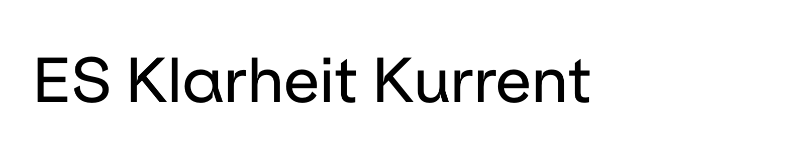 Nom de la famille ES Klarheit Kurrent composé dans la police