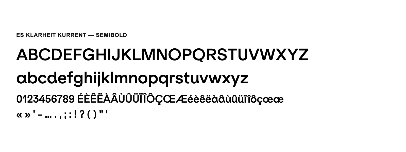 Spécimen de ES Klarheit Kurrent Semibold