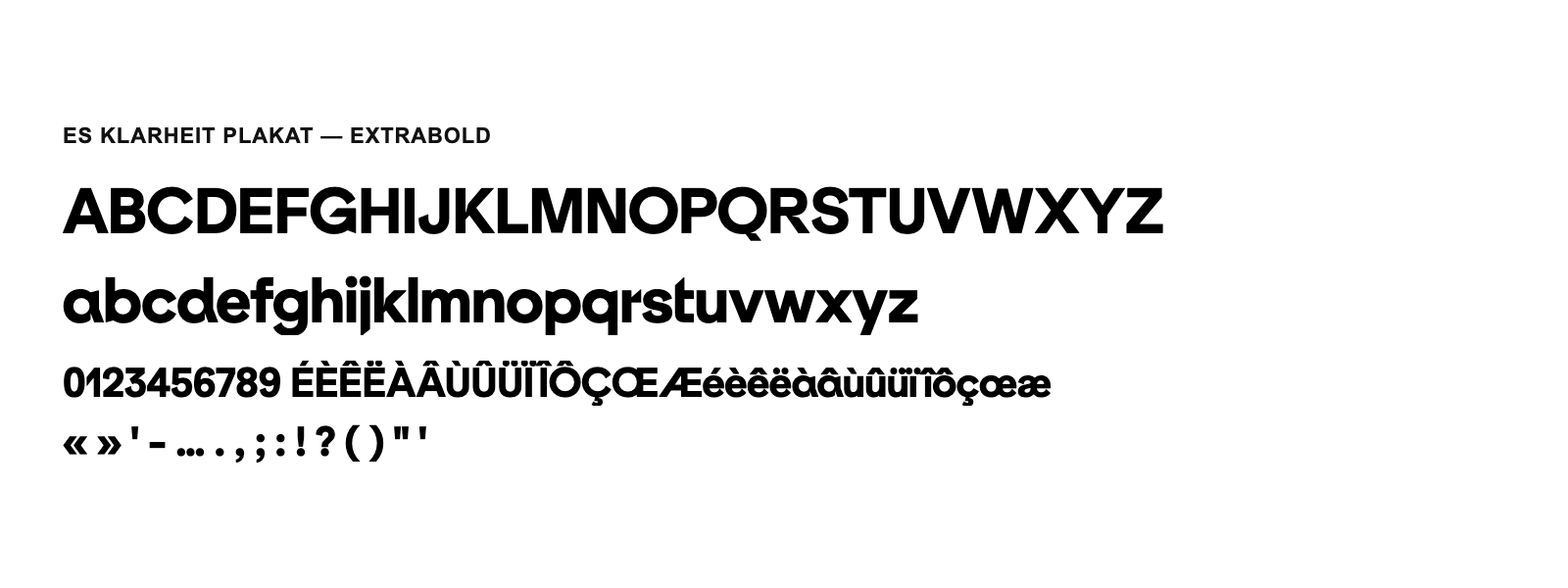 Spécimen de ES Klarheit Plakat Extrabold