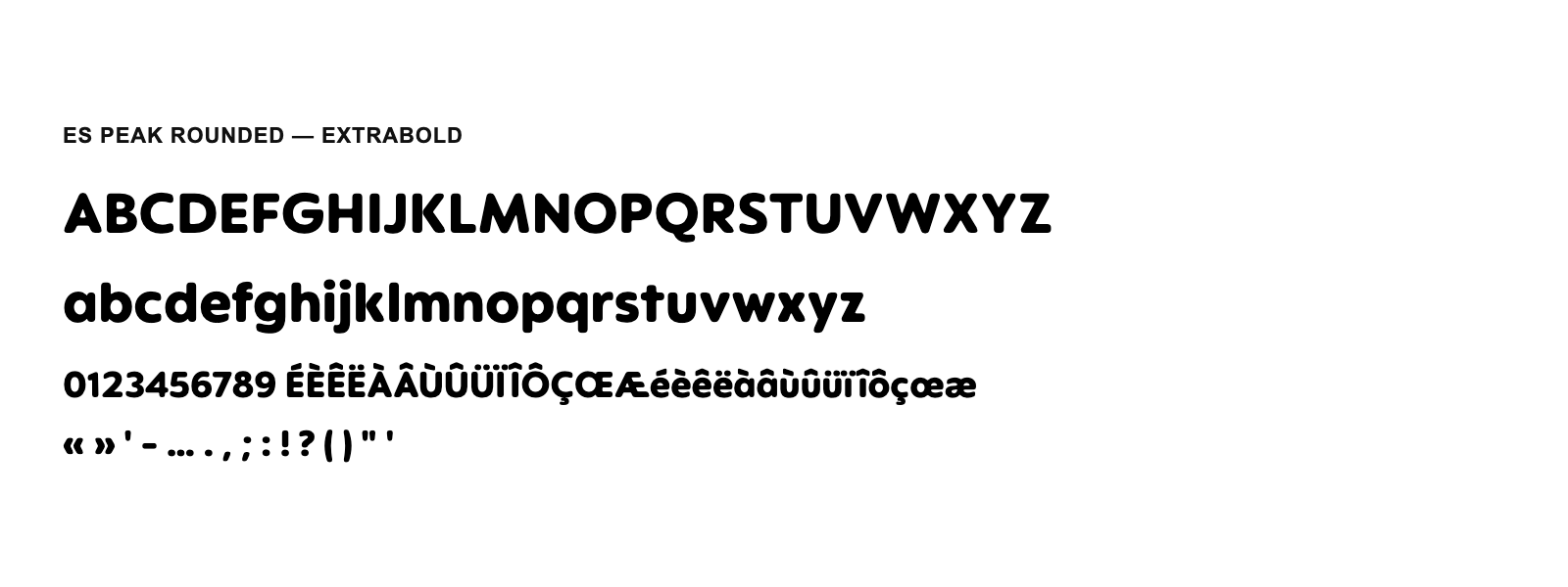 Spécimen de ES Peak Rounded Extrabold