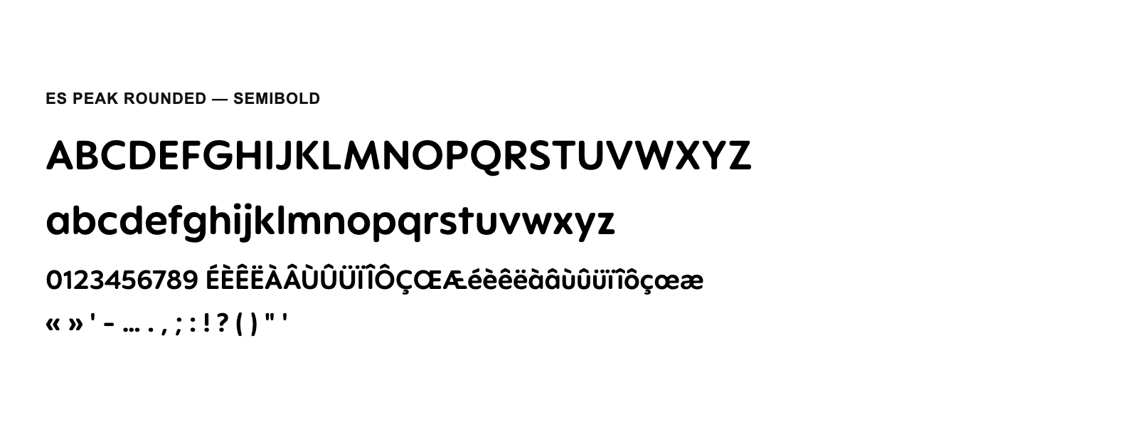 Spécimen de ES Peak Rounded Semibold