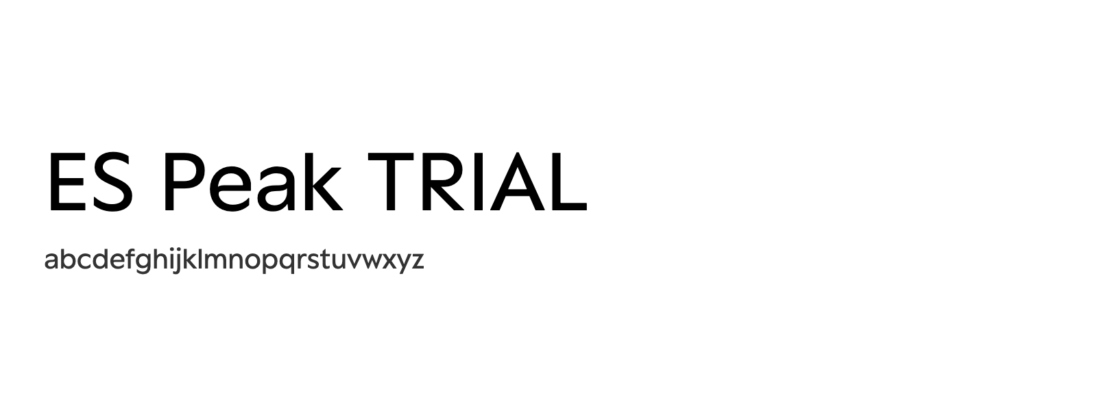 Spécimen de ES Peak TRIAL