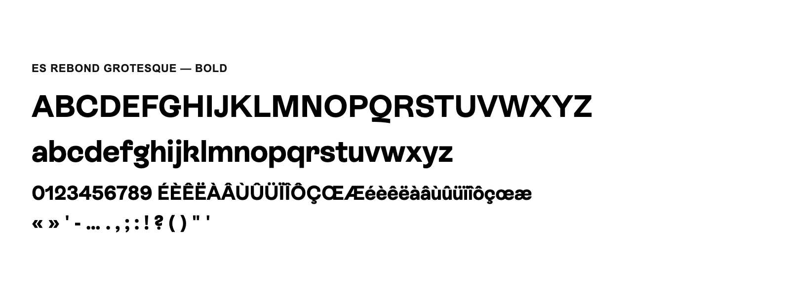 Spécimen de ES Rebond Grotesque Bold
