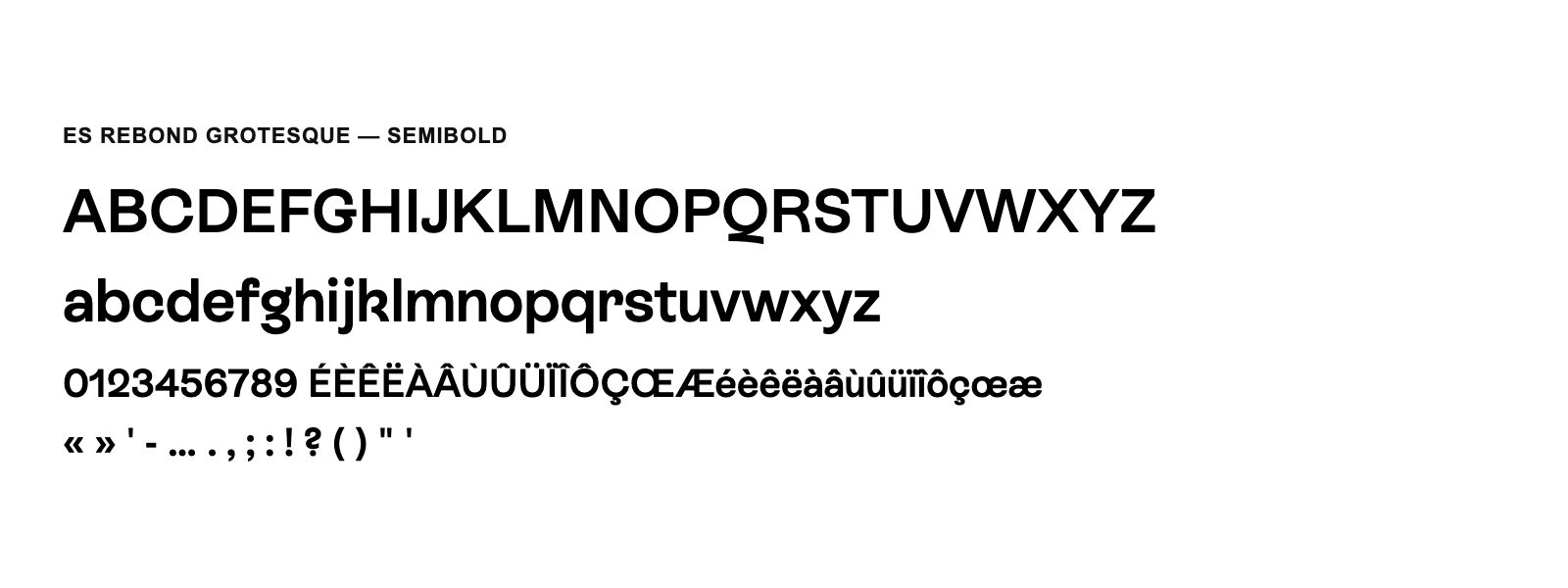 Spécimen de ES Rebond Grotesque Semibold