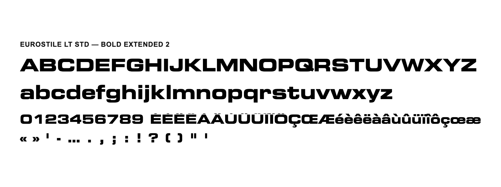 Spécimen de Eurostile LT Std Bold Extended 2