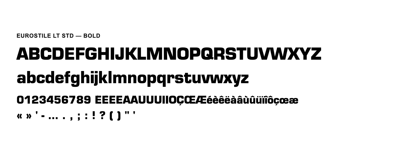 Spécimen de Eurostile LT Std Bold