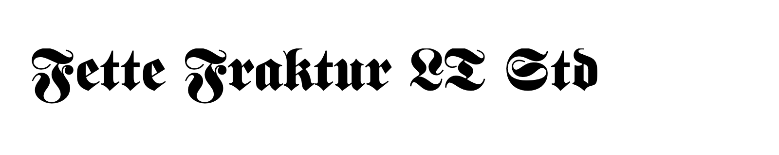 Nom de la famille Fette Fraktur LT Std composé dans la police