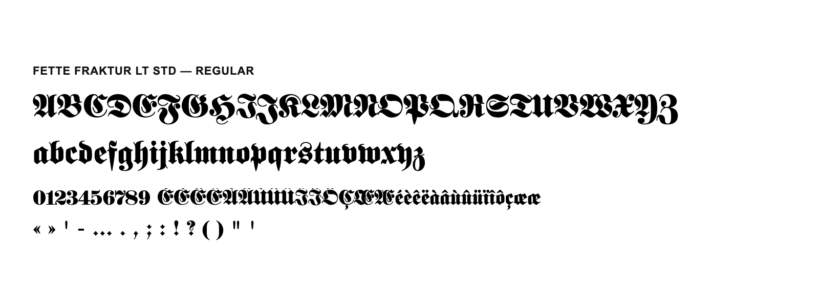 Spécimen de Fette Fraktur LT Std Regular