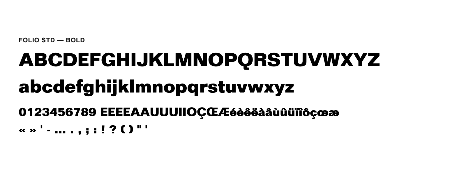Spécimen de Folio Std Bold