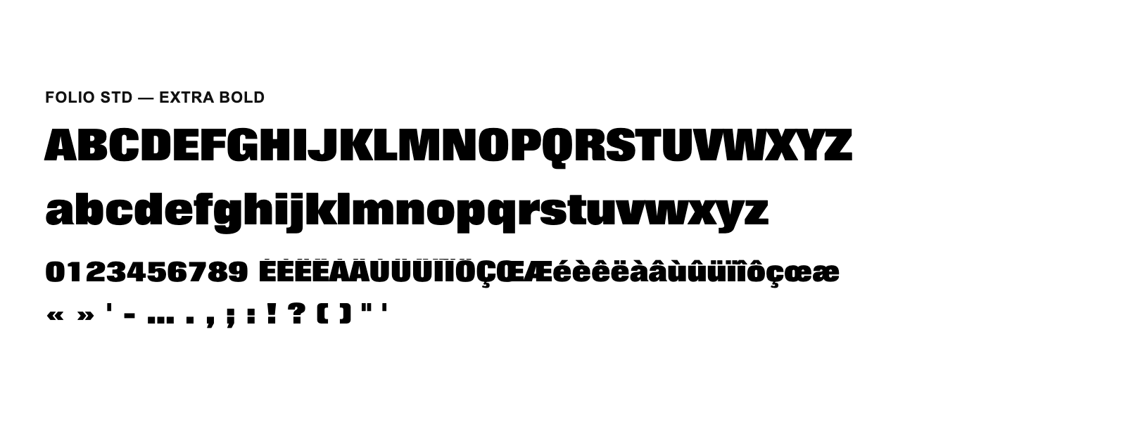 Spécimen de Folio Std Extra Bold