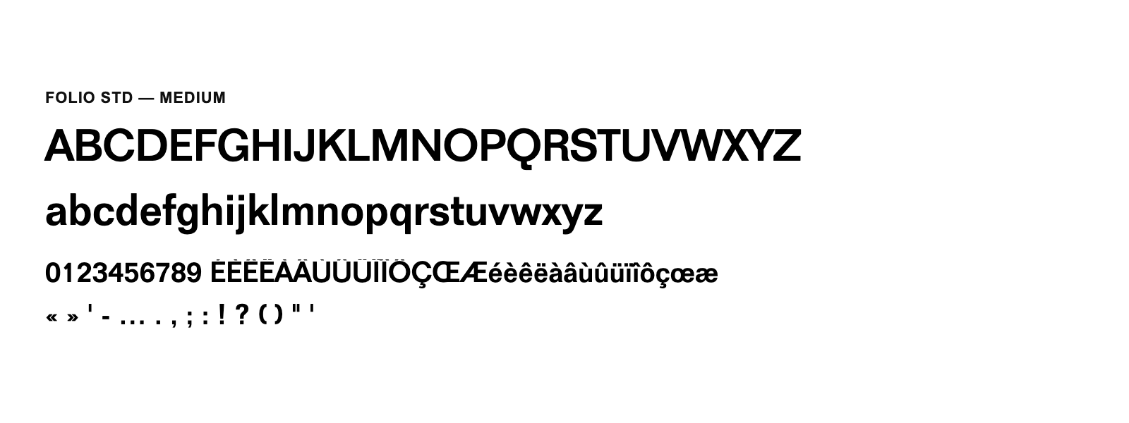 Spécimen de Folio Std Medium