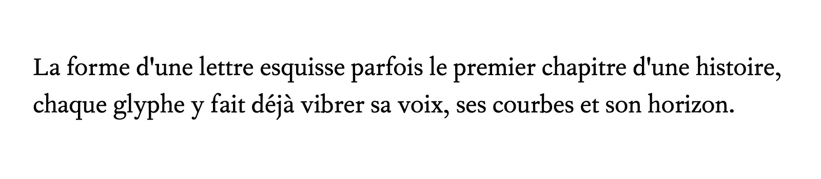 Phrase commune composée en Fournier MT Std
