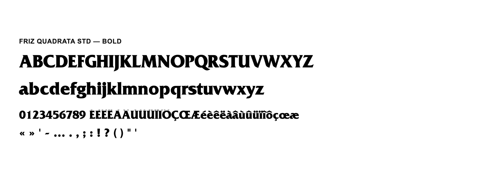 Spécimen de Friz Quadrata Std Bold