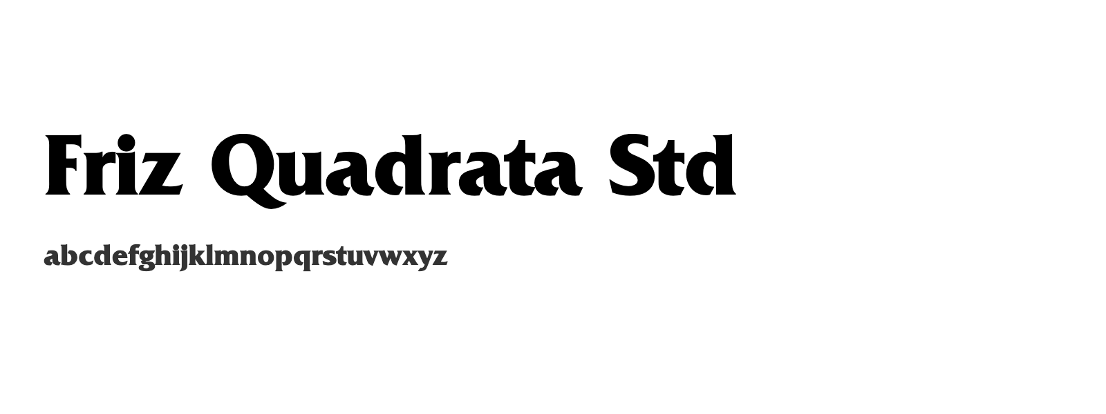 Spécimen de Friz Quadrata Std