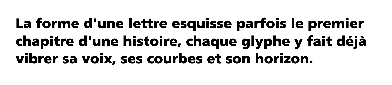 Phrase commune composée en Frutiger LT Std