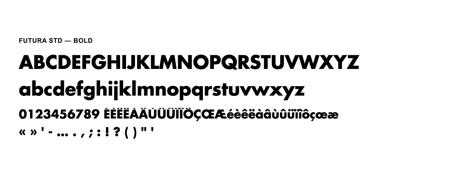Spécimen de Futura Std Bold