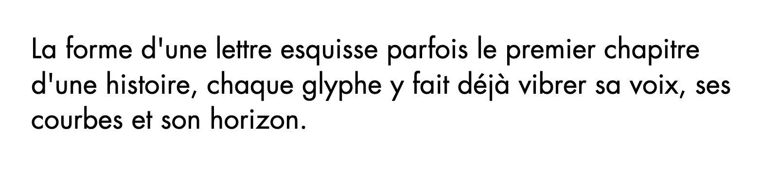 Phrase commune composée en Futura Std